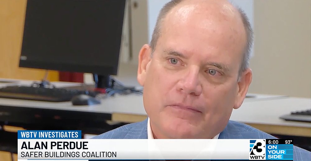 Chief Alan Perdue interviewed on WBTV about emergency radio dead zones in Charlotte-area schools
