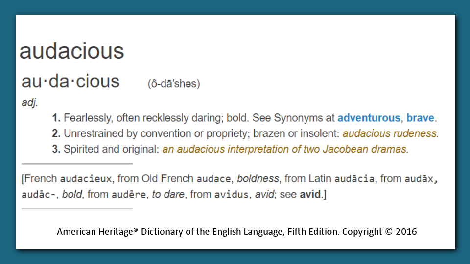 Audacious Definition Graphic