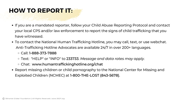 Human Trafficking How to Report It